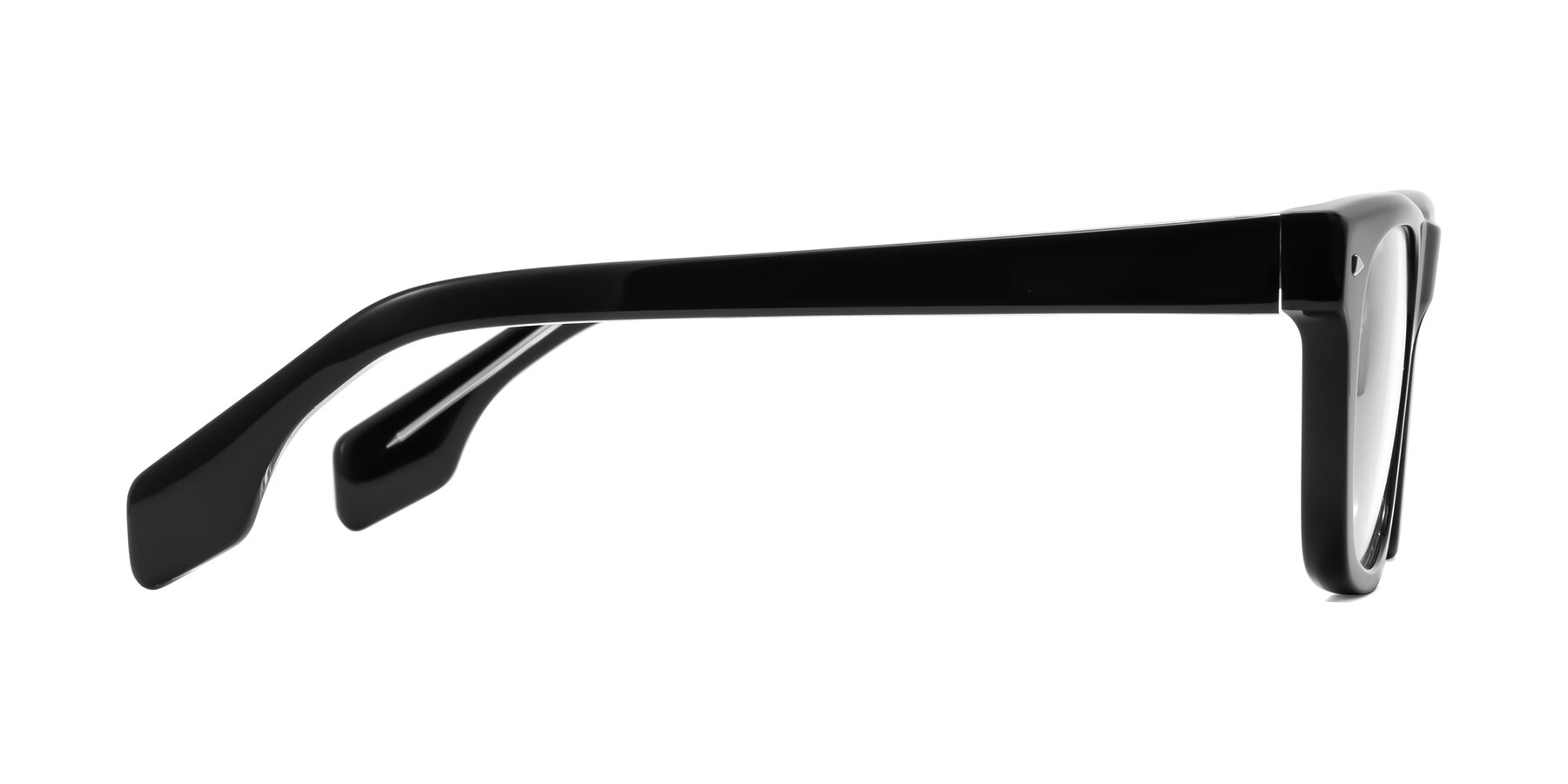 Side of Nesse in Black with Clear Eyeglass Lenses
