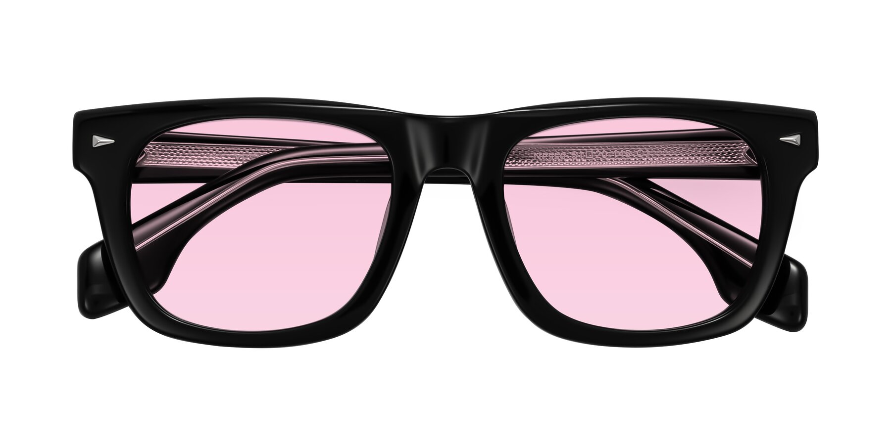 Folded Front of Nesse in Black with Light Pink Tinted Lenses