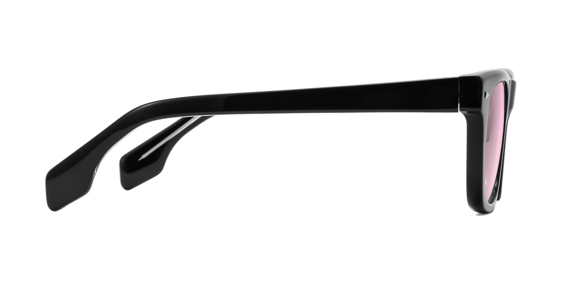 Side of Nesse in Black with Light Pink Tinted Lenses