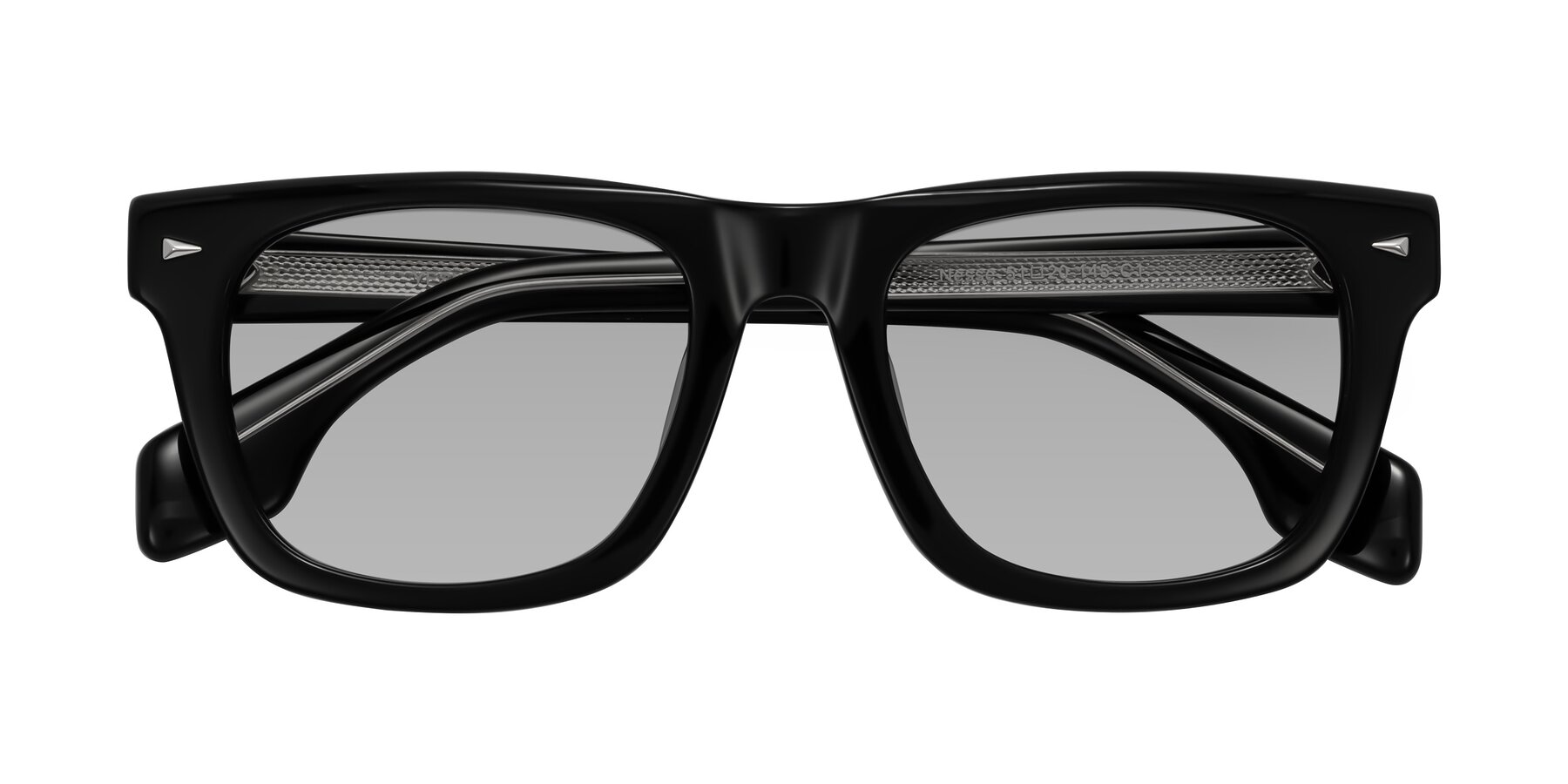 Folded Front of Nesse in Black with Light Gray Tinted Lenses