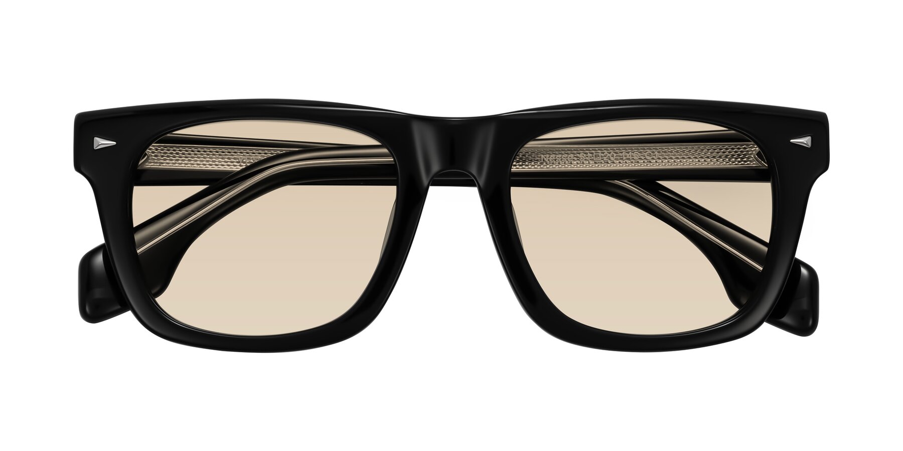 Folded Front of Nesse in Black with Light Brown Tinted Lenses