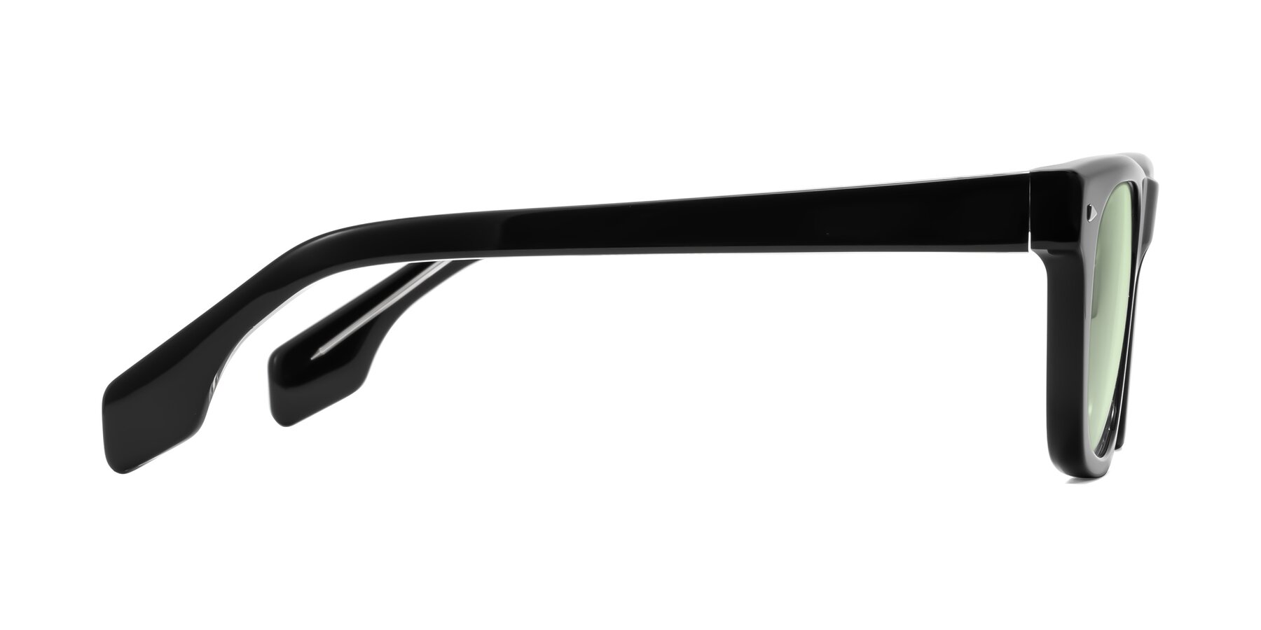Side of Nesse in Black with Light Green Tinted Lenses