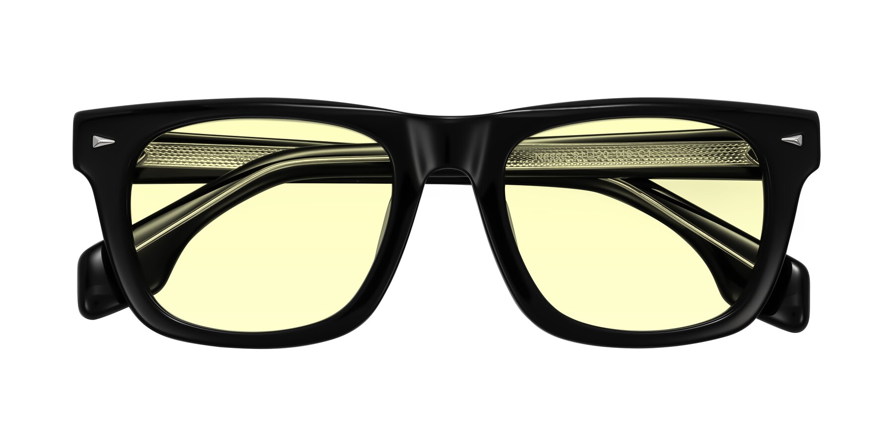 Folded Front of Nesse in Black with Light Yellow Tinted Lenses