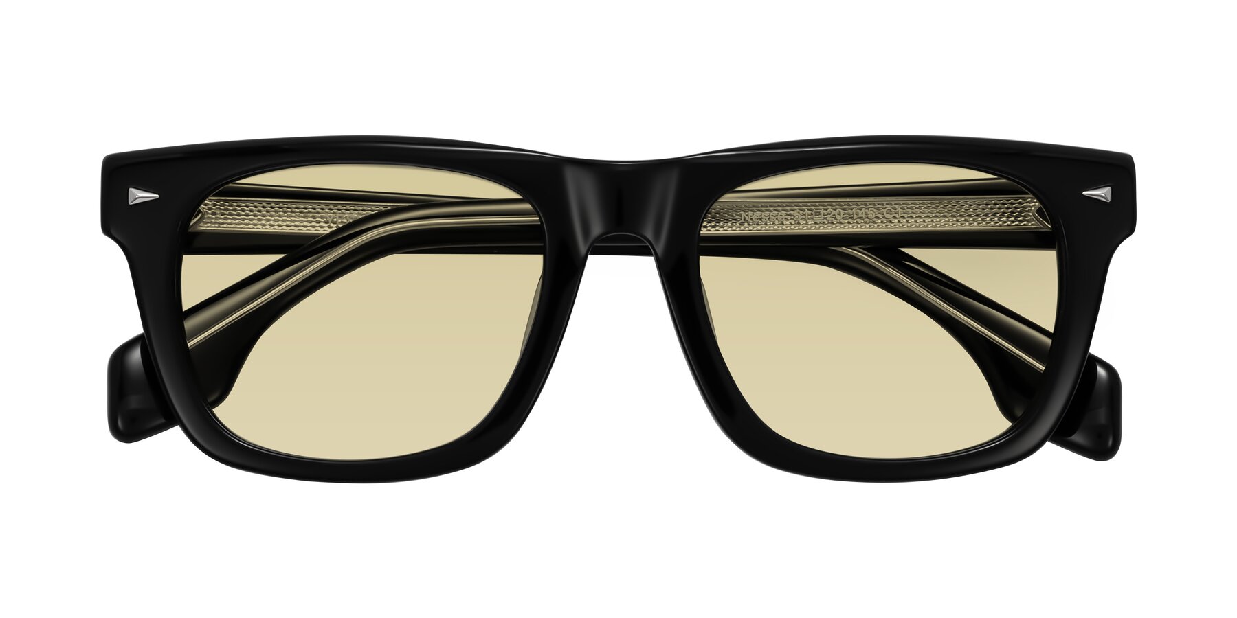 Folded Front of Nesse in Black with Light Champagne Tinted Lenses