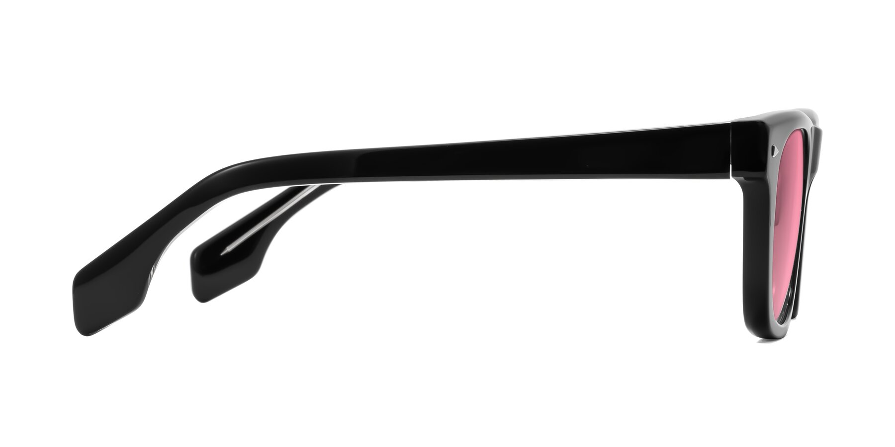 Side of Nesse in Black with Pink Tinted Lenses