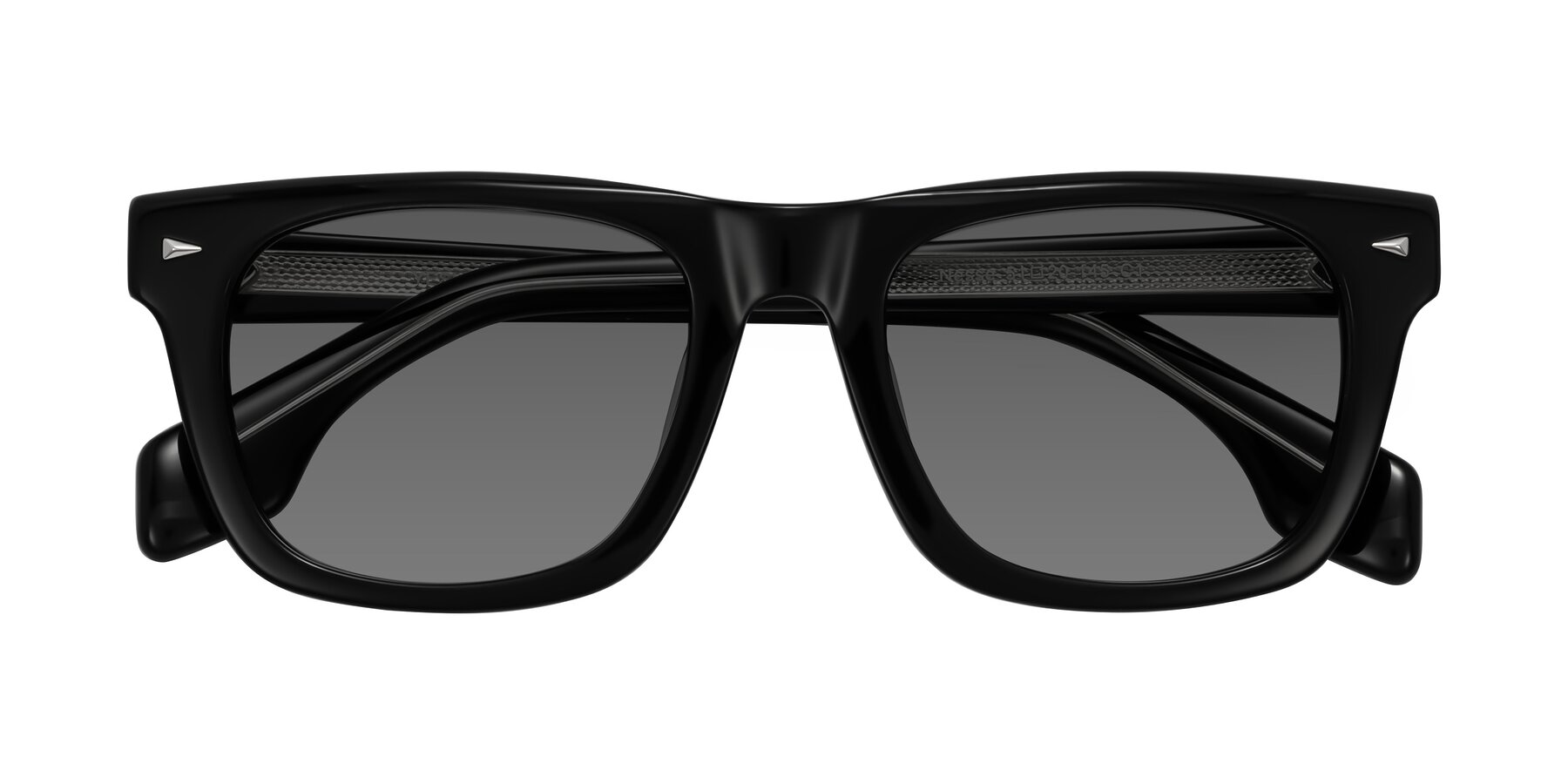 Folded Front of Nesse in Black with Medium Gray Tinted Lenses