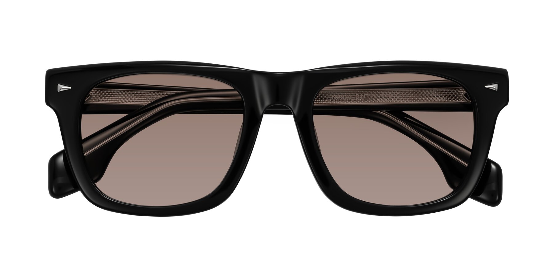 Folded Front of Nesse in Black with Medium Brown Tinted Lenses