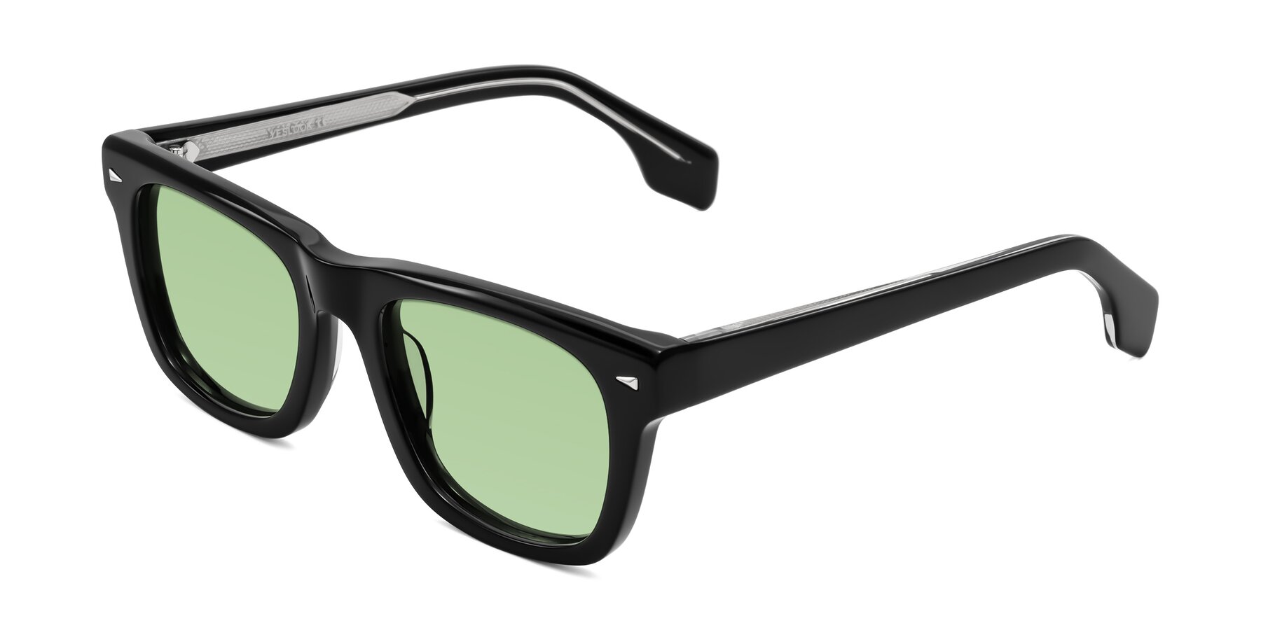 Angle of Nesse in Black with Medium Green Tinted Lenses
