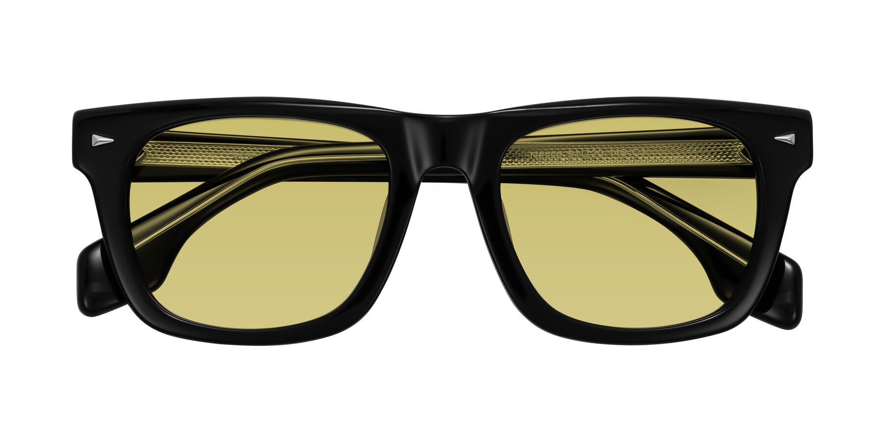 Folded Front of Nesse in Black with Medium Champagne Tinted Lenses