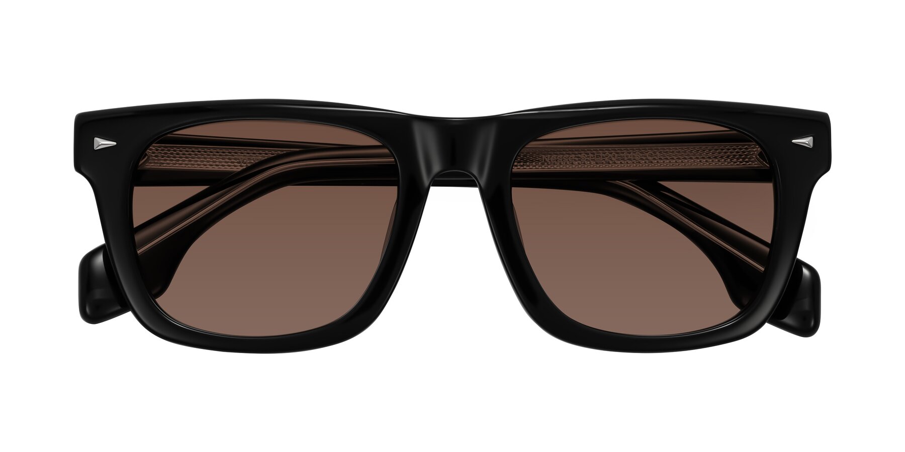 Folded Front of Nesse in Black with Brown Tinted Lenses