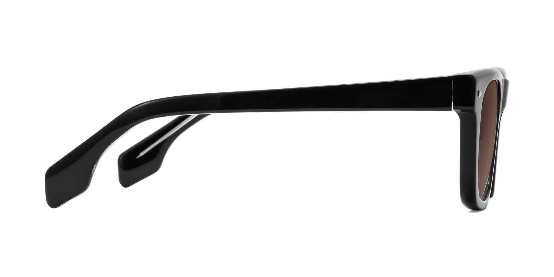 Side of Nesse in Black with Brown Tinted Lenses