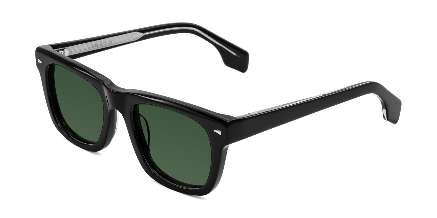 Angle of Nesse in Black with Green Tinted Lenses