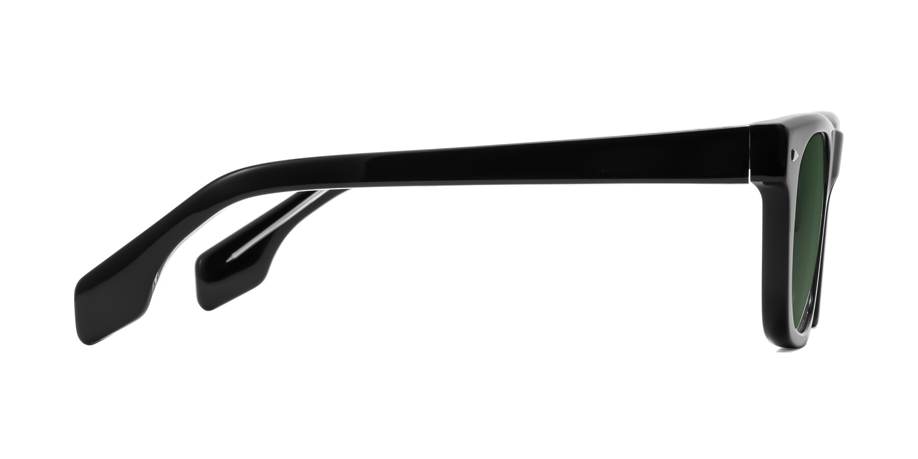 Side of Nesse in Black with Green Tinted Lenses