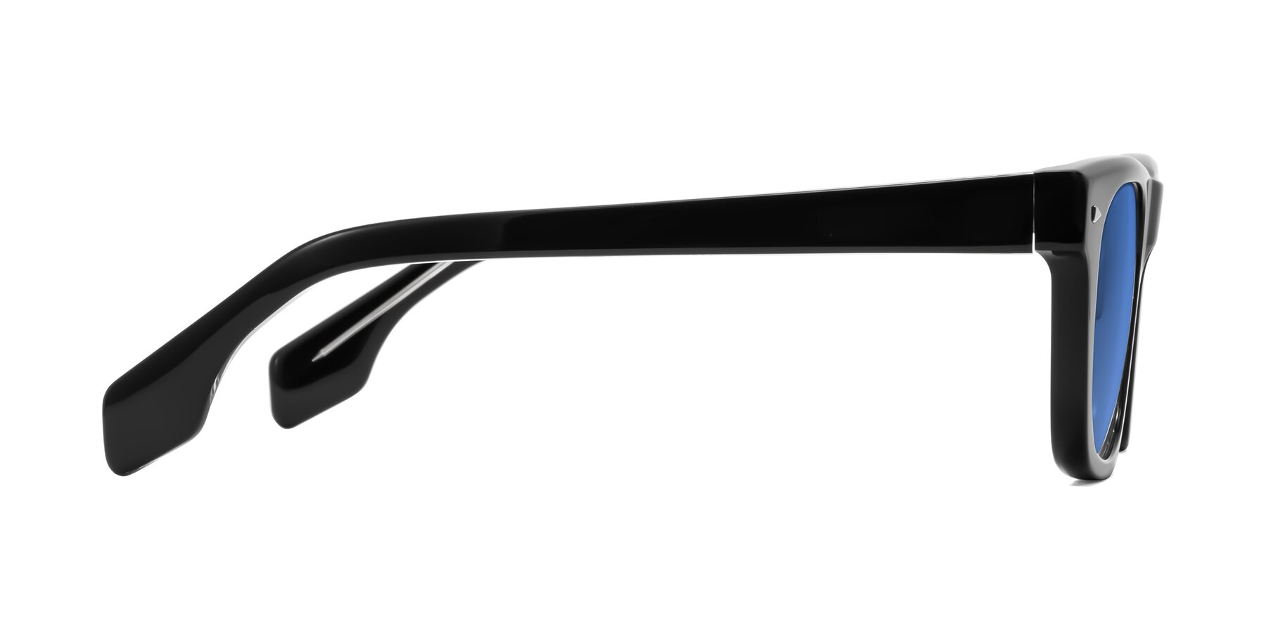 Side of Nesse in Black with Blue Tinted Lenses