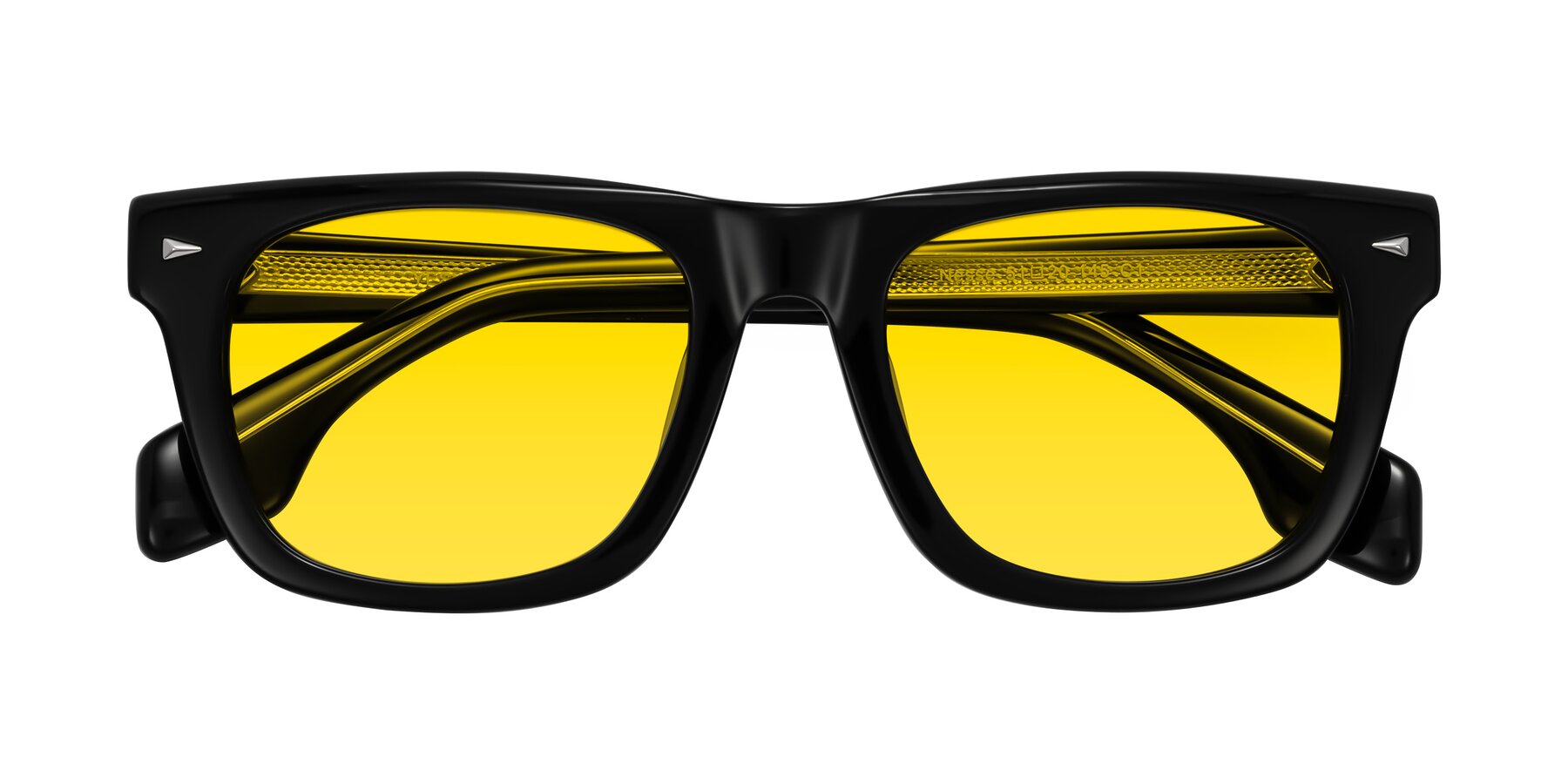 Folded Front of Nesse in Black with Yellow Tinted Lenses