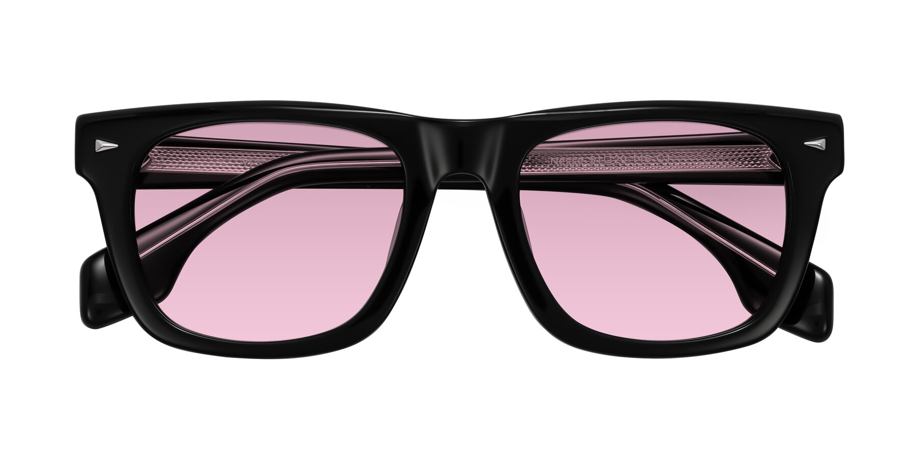 Folded Front of Nesse in Black with Light Wine Tinted Lenses