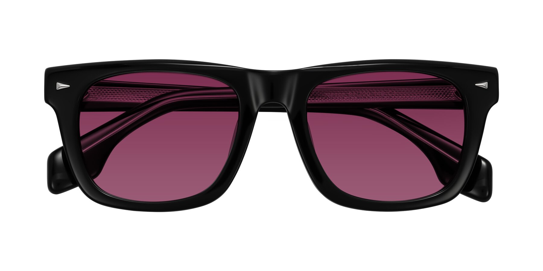 Folded Front of Nesse in Black with Wine Tinted Lenses