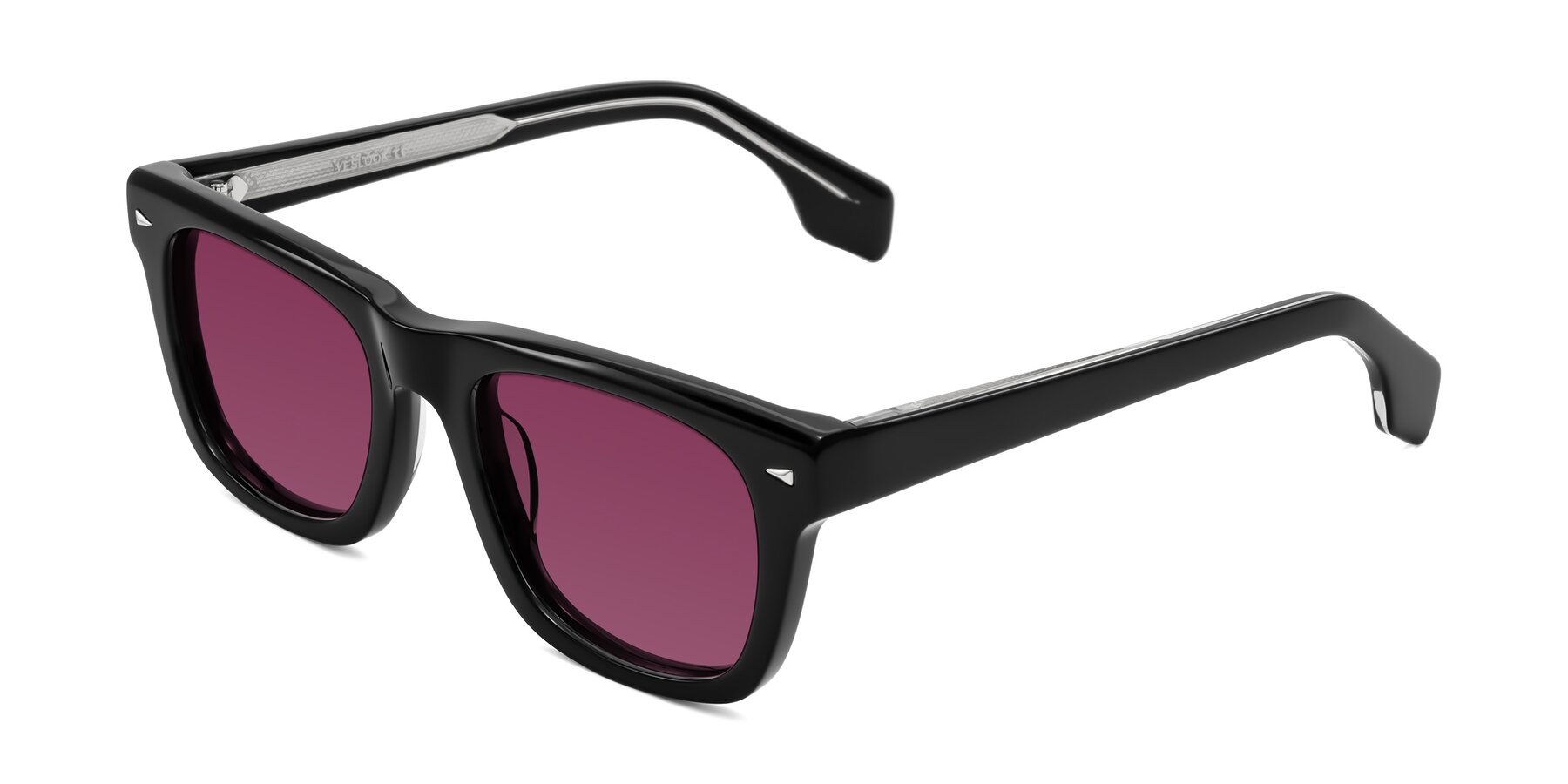 Angle of Nesse in Black with Wine Tinted Lenses