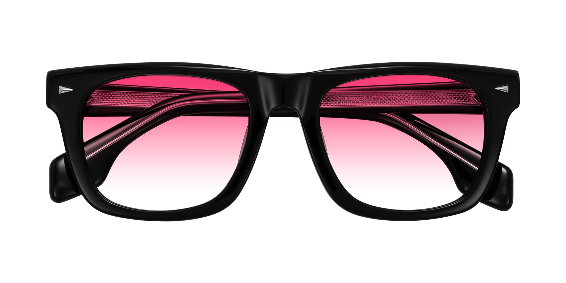 Folded Front of Nesse in Black with Pink Gradient Lenses