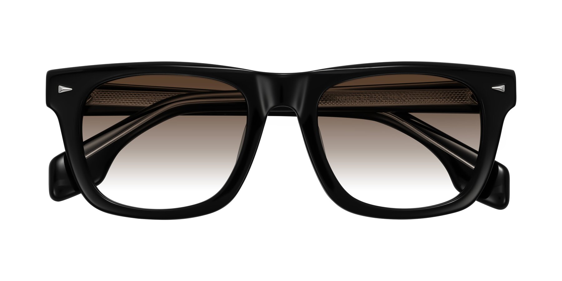 Folded Front of Nesse in Black with Brown Gradient Lenses