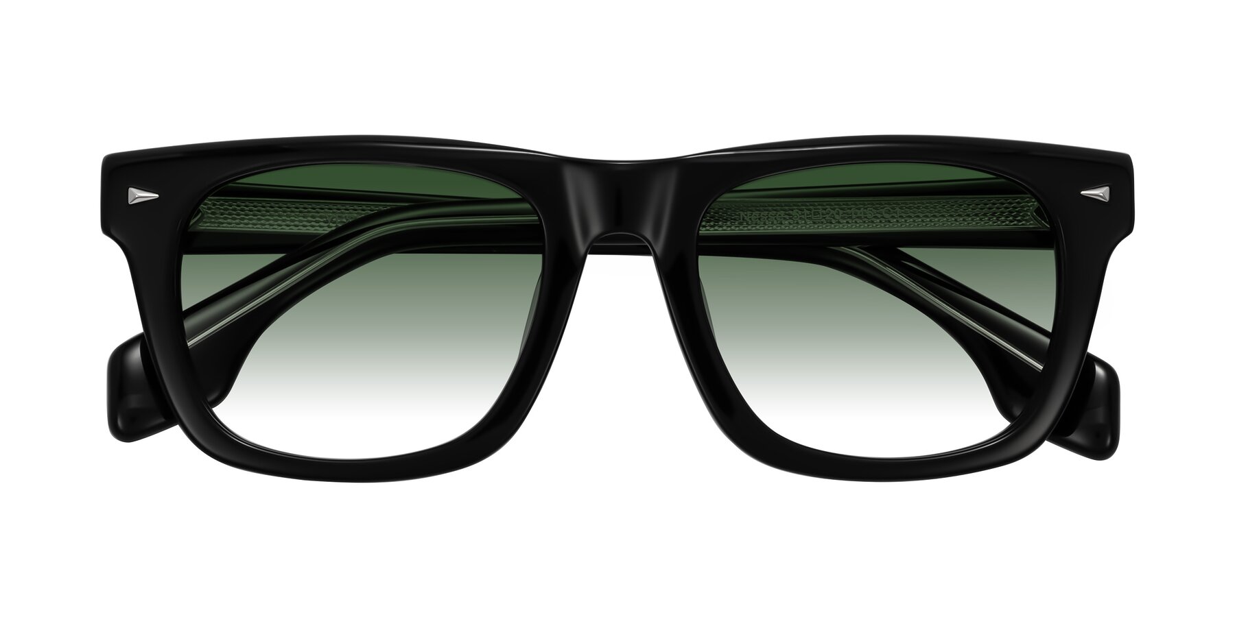 Folded Front of Nesse in Black with Green Gradient Lenses