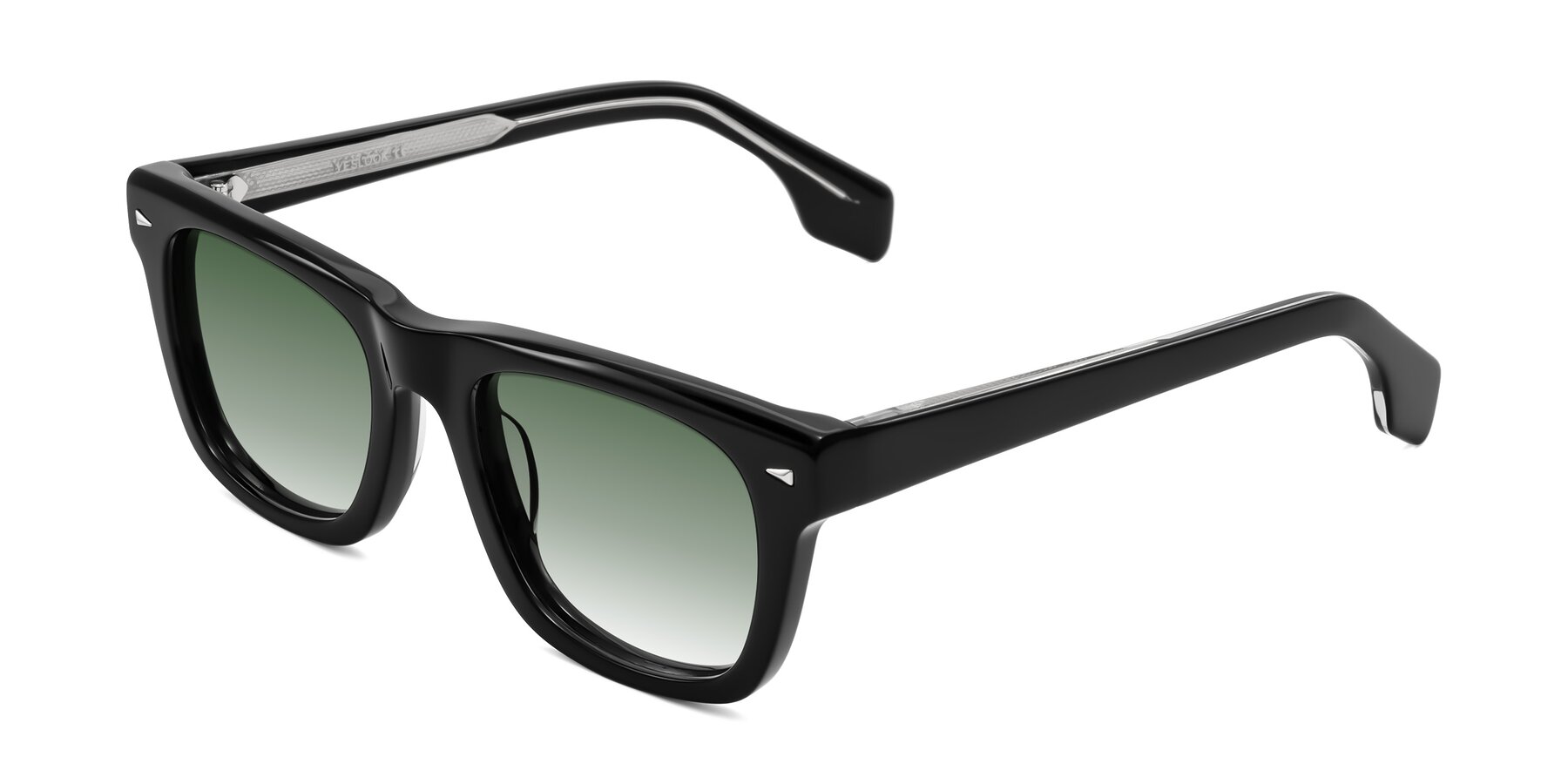 Angle of Nesse in Black with Green Gradient Lenses