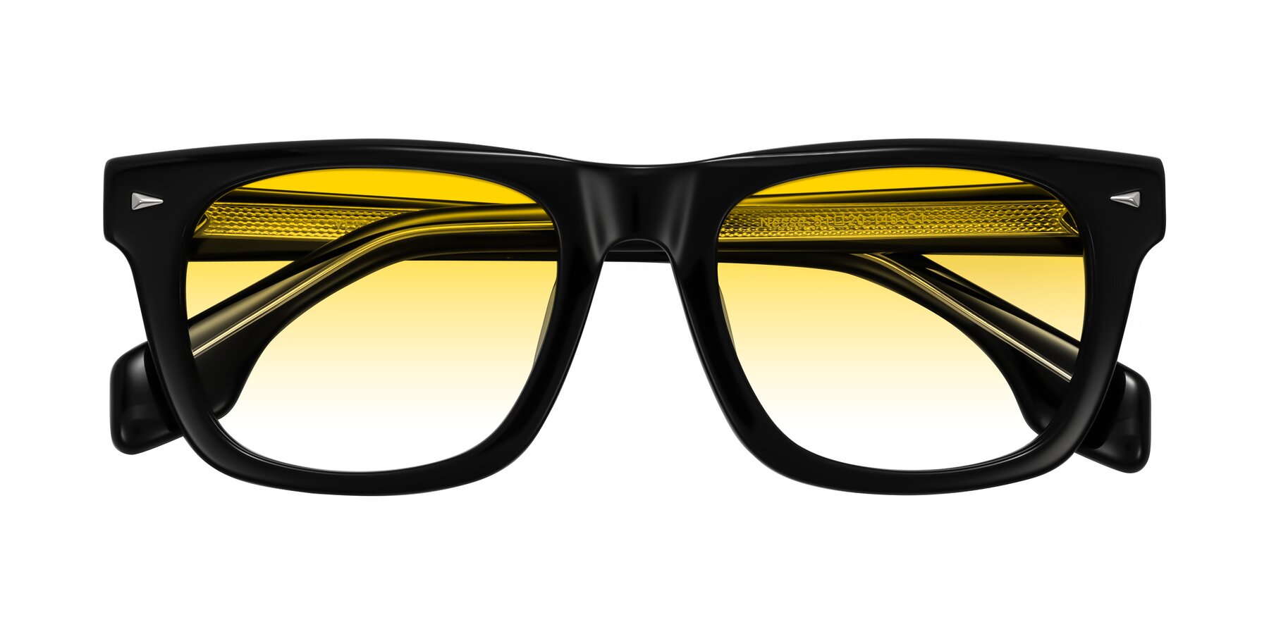 Folded Front of Nesse in Black with Yellow Gradient Lenses