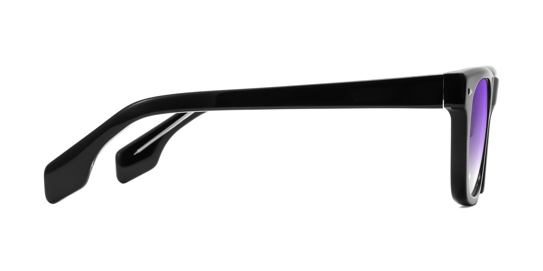 Side of Nesse in Black with Purple Gradient Lenses