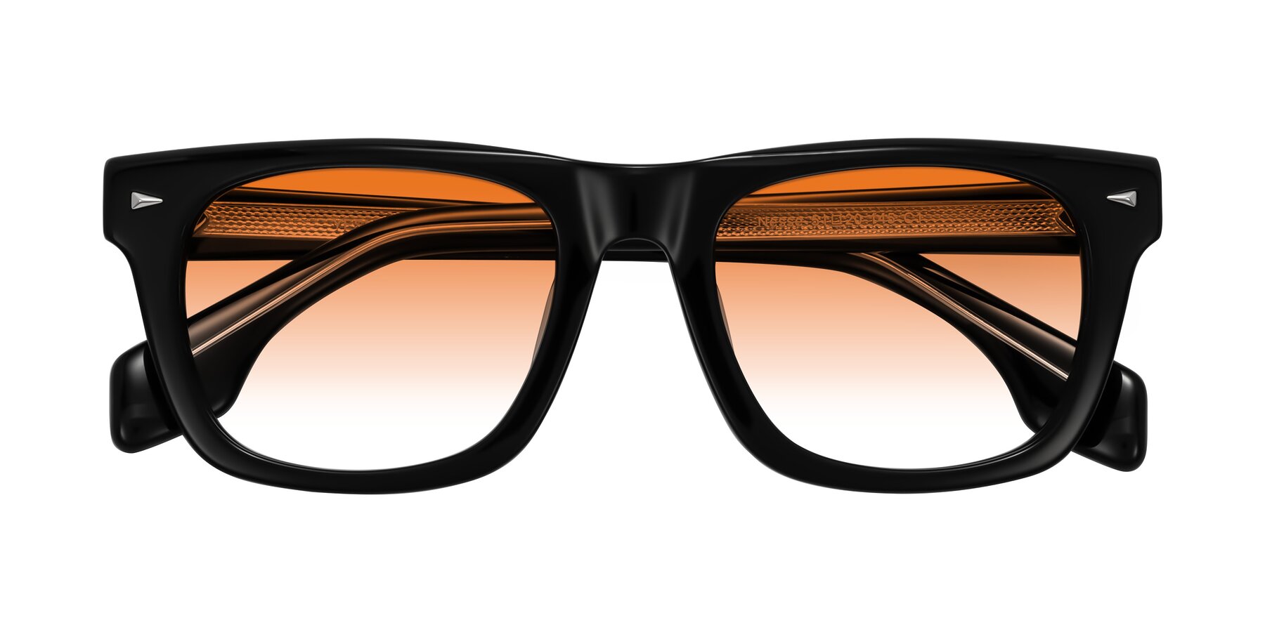 Folded Front of Nesse in Black with Orange Gradient Lenses