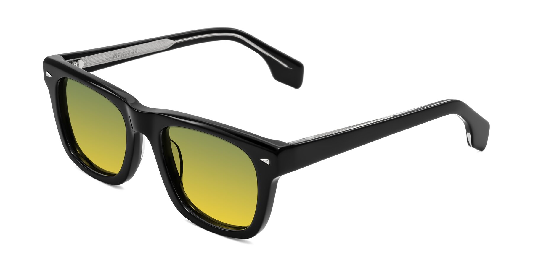 Angle of Nesse in Black with Green / Yellow Gradient Lenses