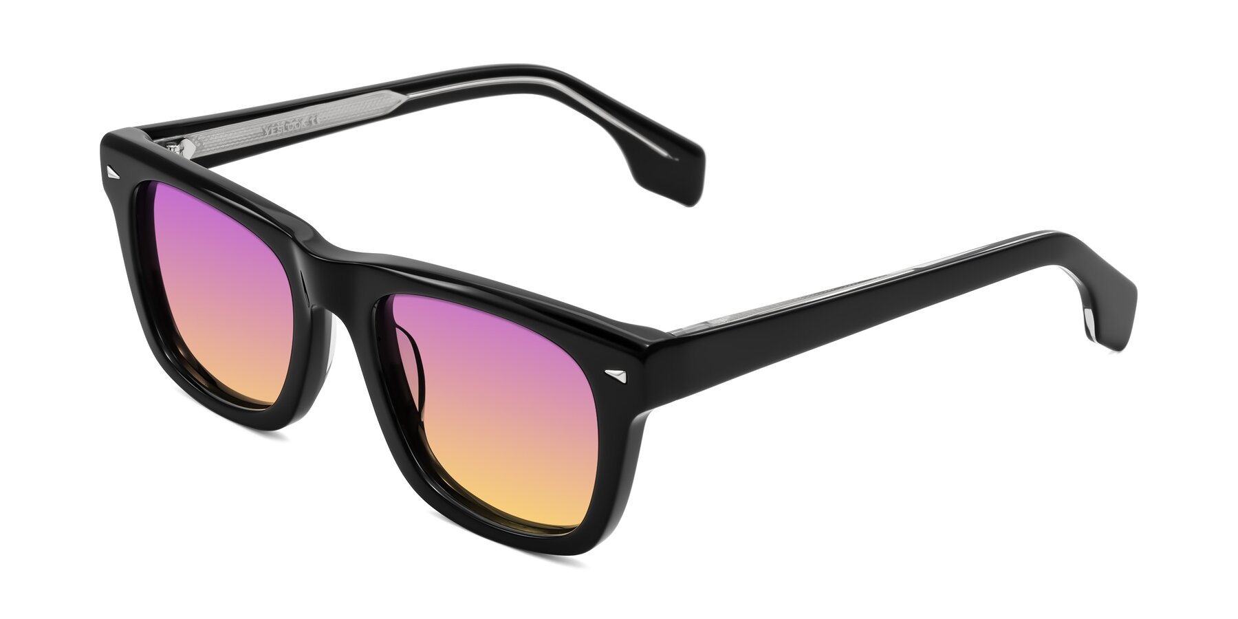 Angle of Nesse in Black with Purple / Yellow Gradient Lenses