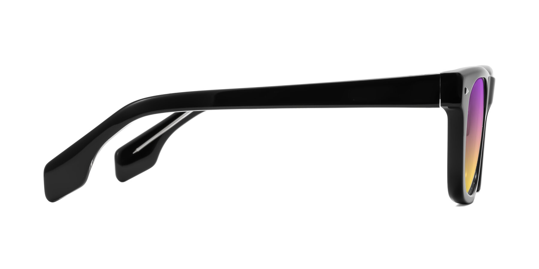 Side of Nesse in Black with Purple / Yellow Gradient Lenses