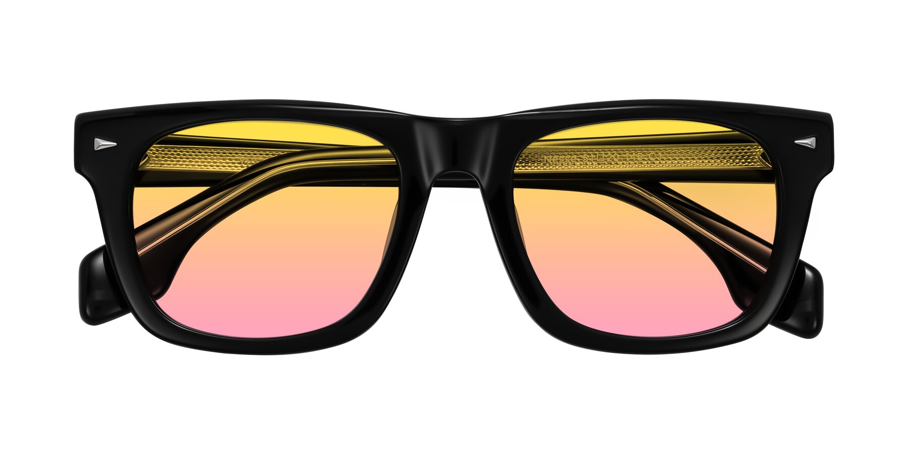 Folded Front of Nesse in Black with Yellow / Pink Gradient Lenses