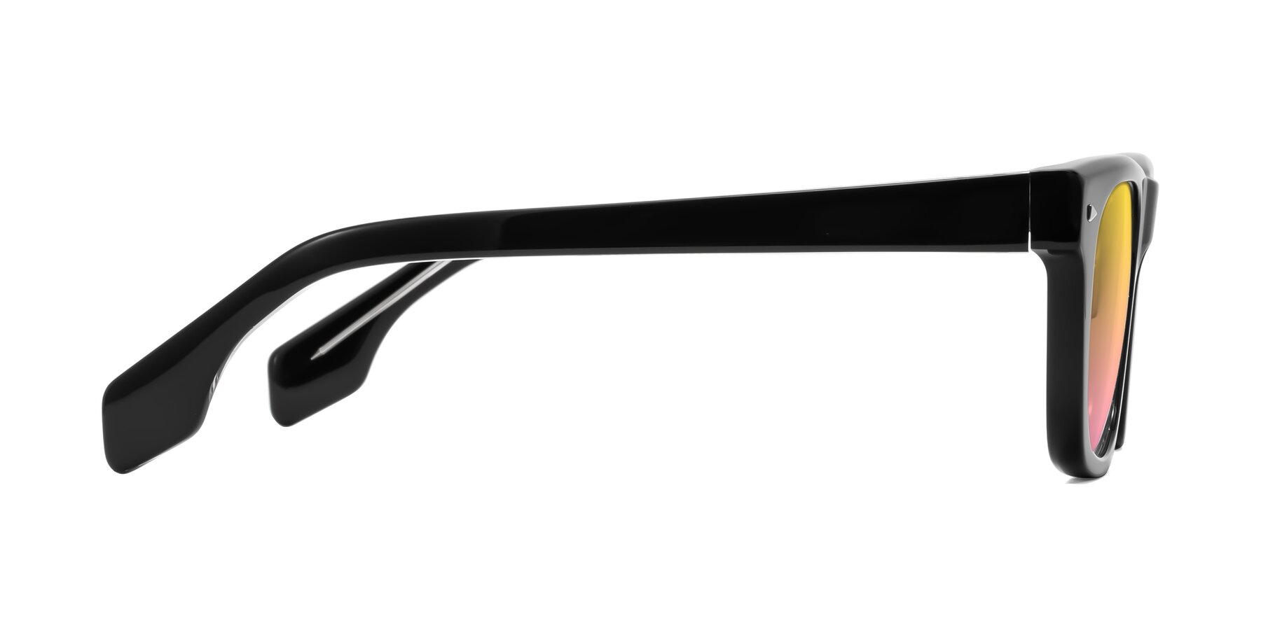 Side of Nesse in Black with Yellow / Pink Gradient Lenses