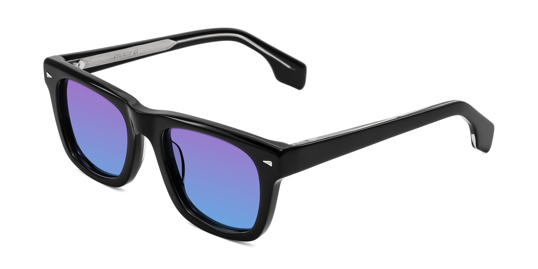 Angle of Nesse in Black with Purple / Blue Gradient Lenses
