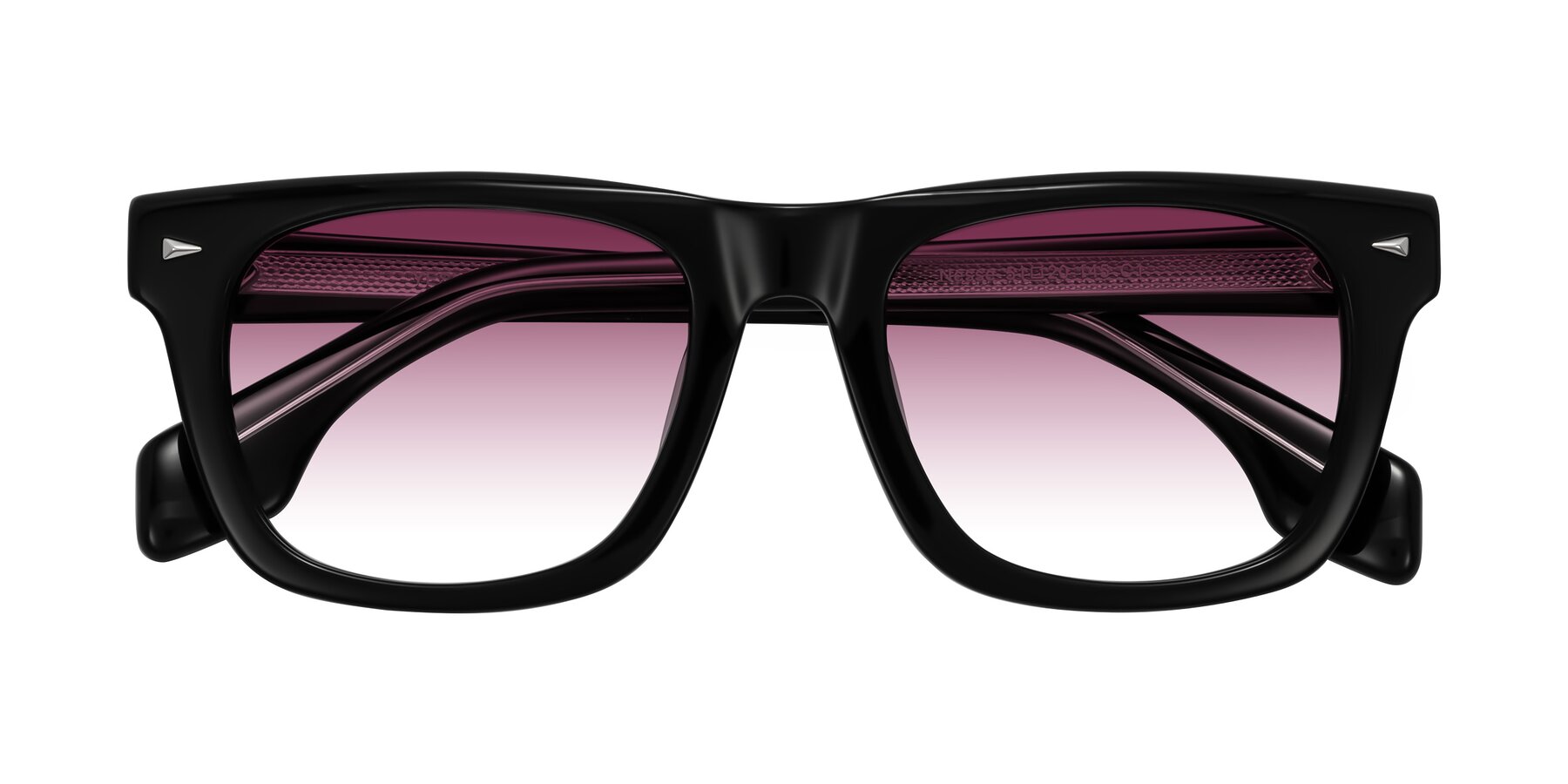 Folded Front of Nesse in Black with Wine Gradient Lenses