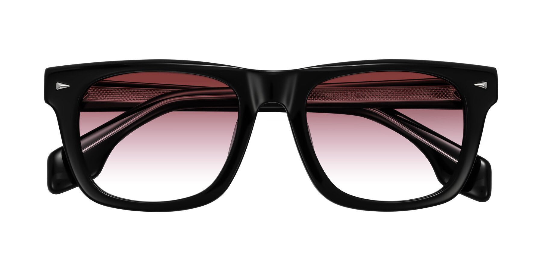 Folded Front of Nesse in Black with Garnet Gradient Lenses