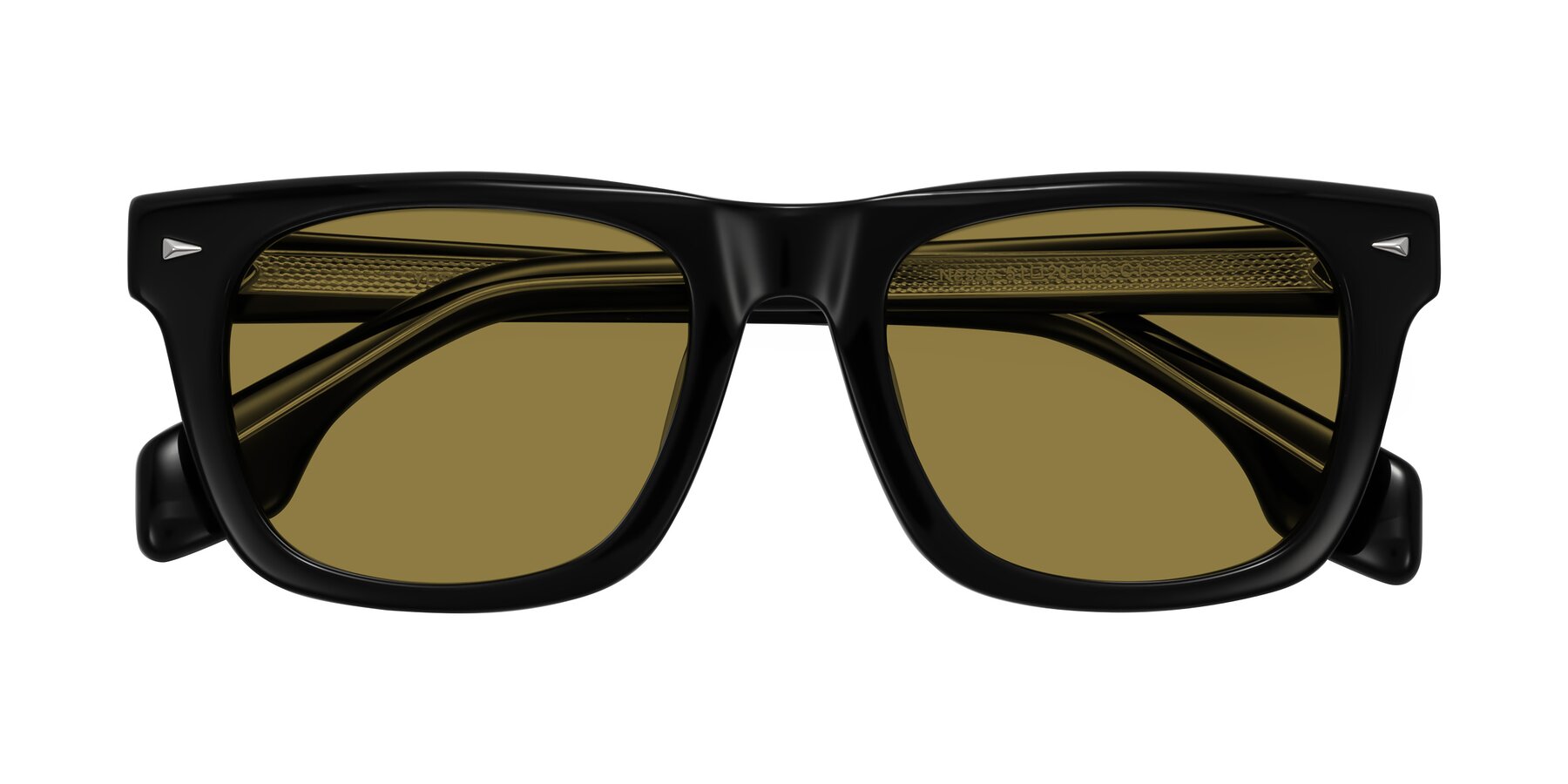 Folded Front of Nesse in Black with Brown Polarized Lenses