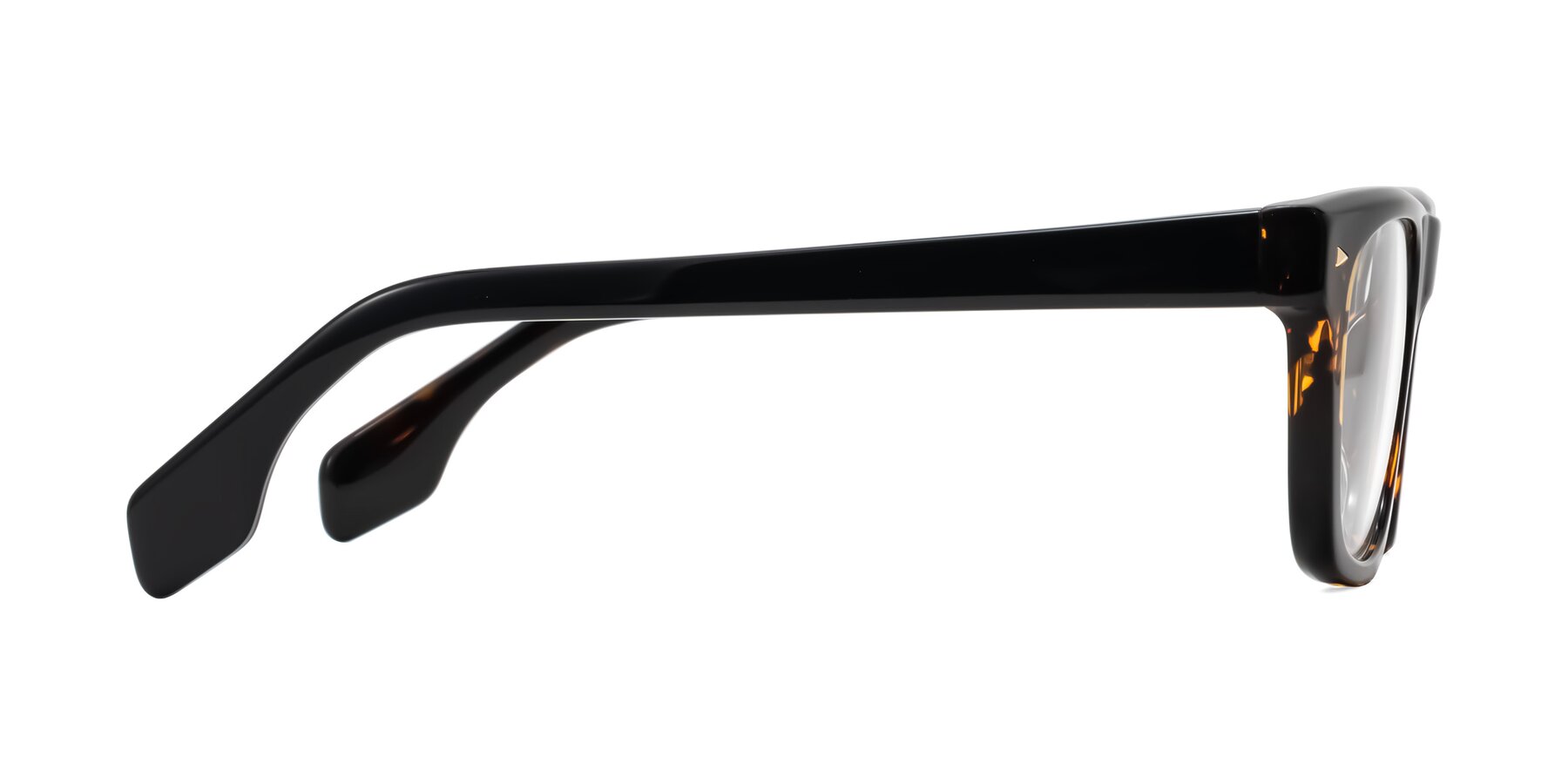 Side of Nesse in Tortoise with Clear Eyeglass Lenses