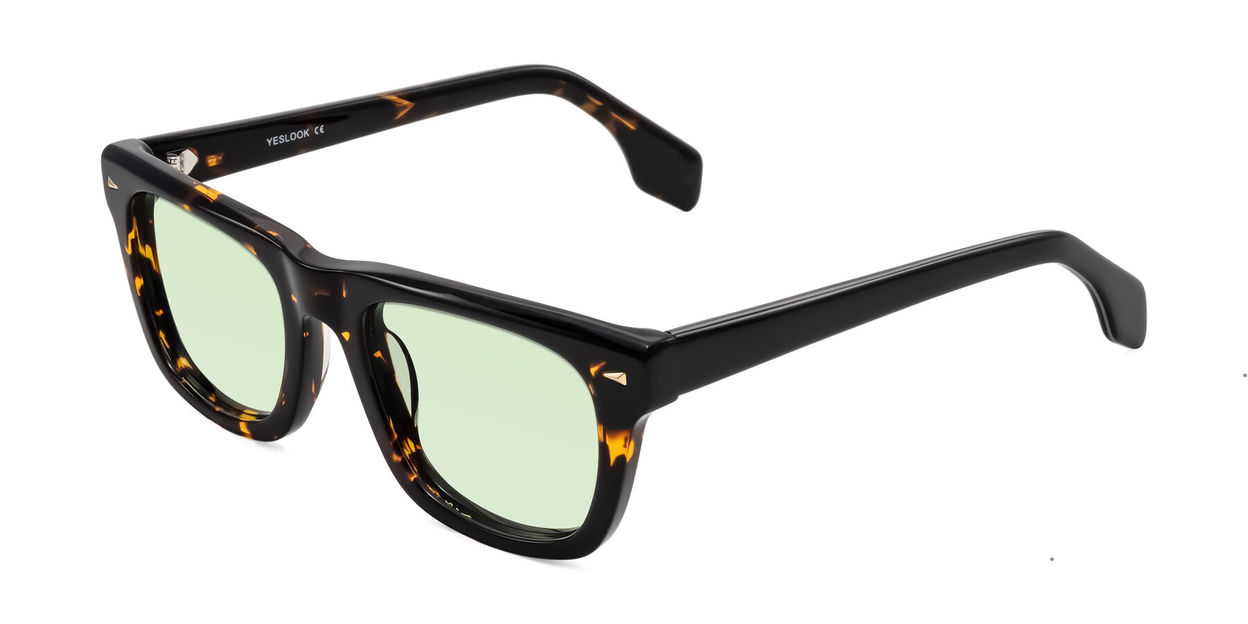 Angle of Nesse in Tortoise with Light Green Tinted Lenses
