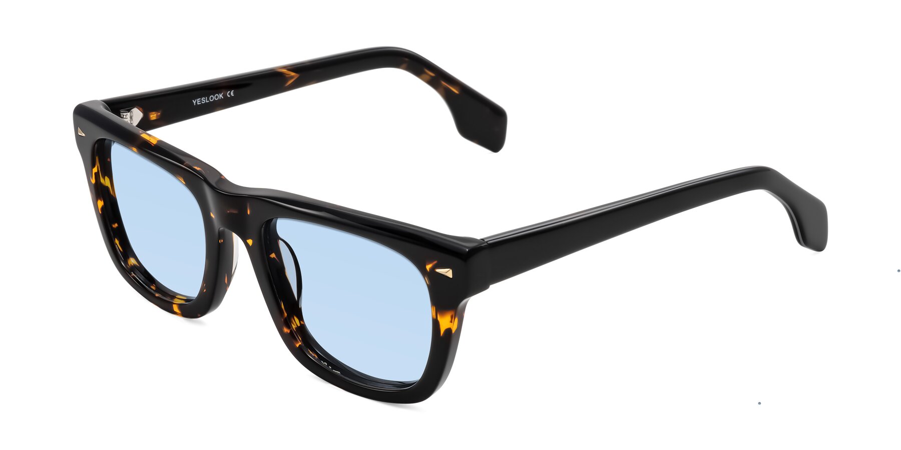 Angle of Nesse in Tortoise with Light Blue Tinted Lenses