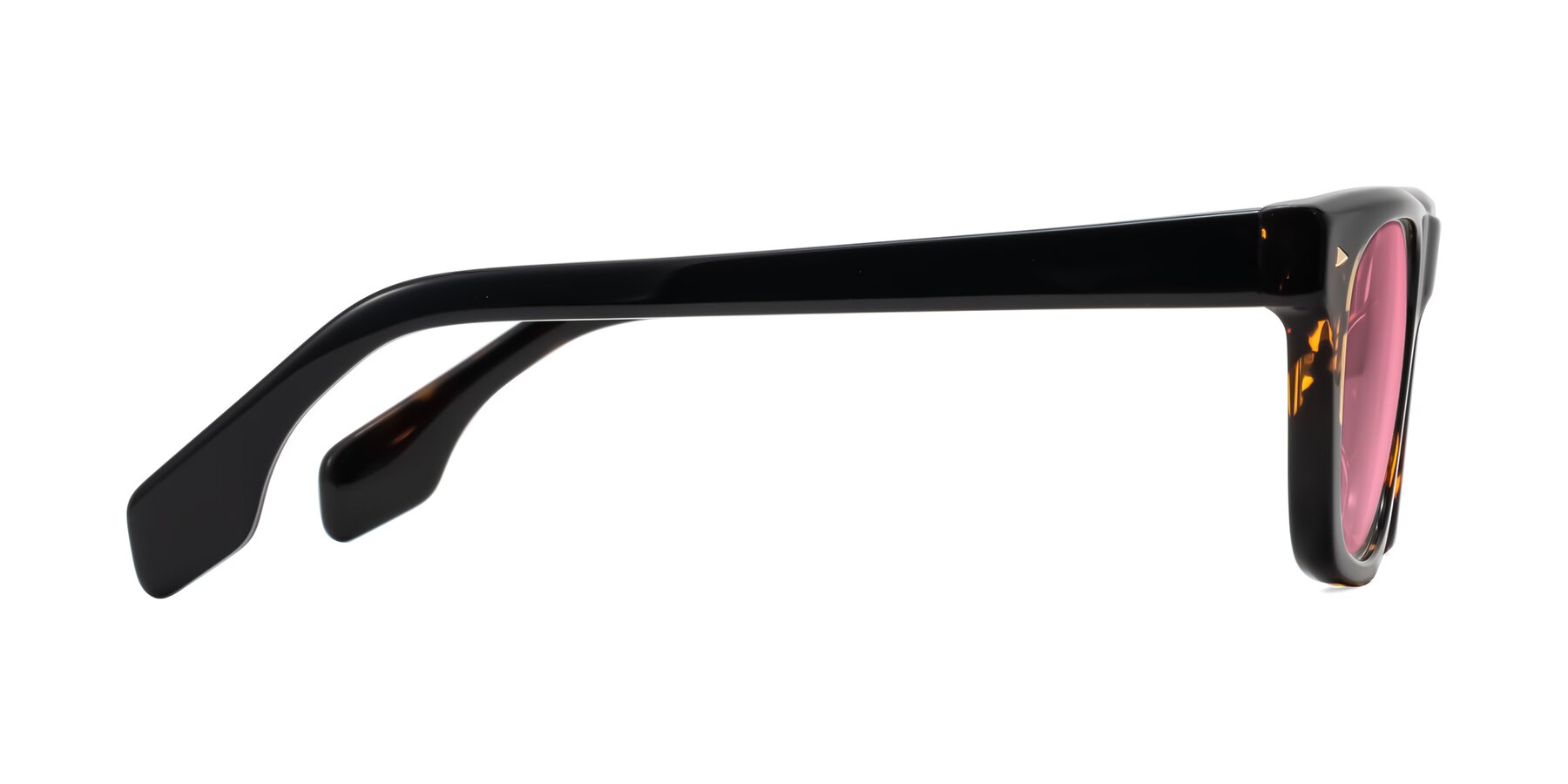 Side of Nesse in Tortoise with Pink Tinted Lenses