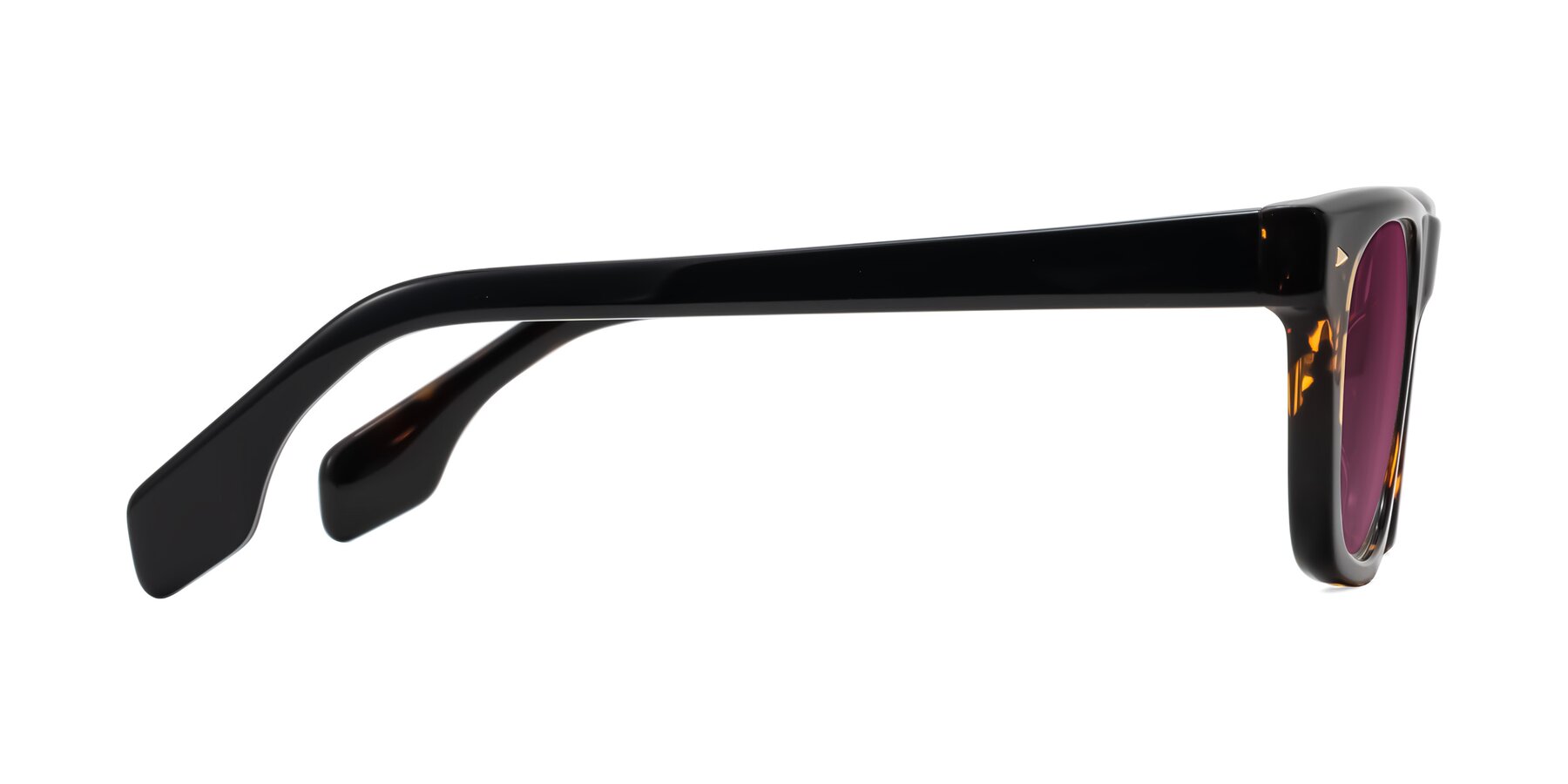 Side of Nesse in Tortoise with Wine Tinted Lenses