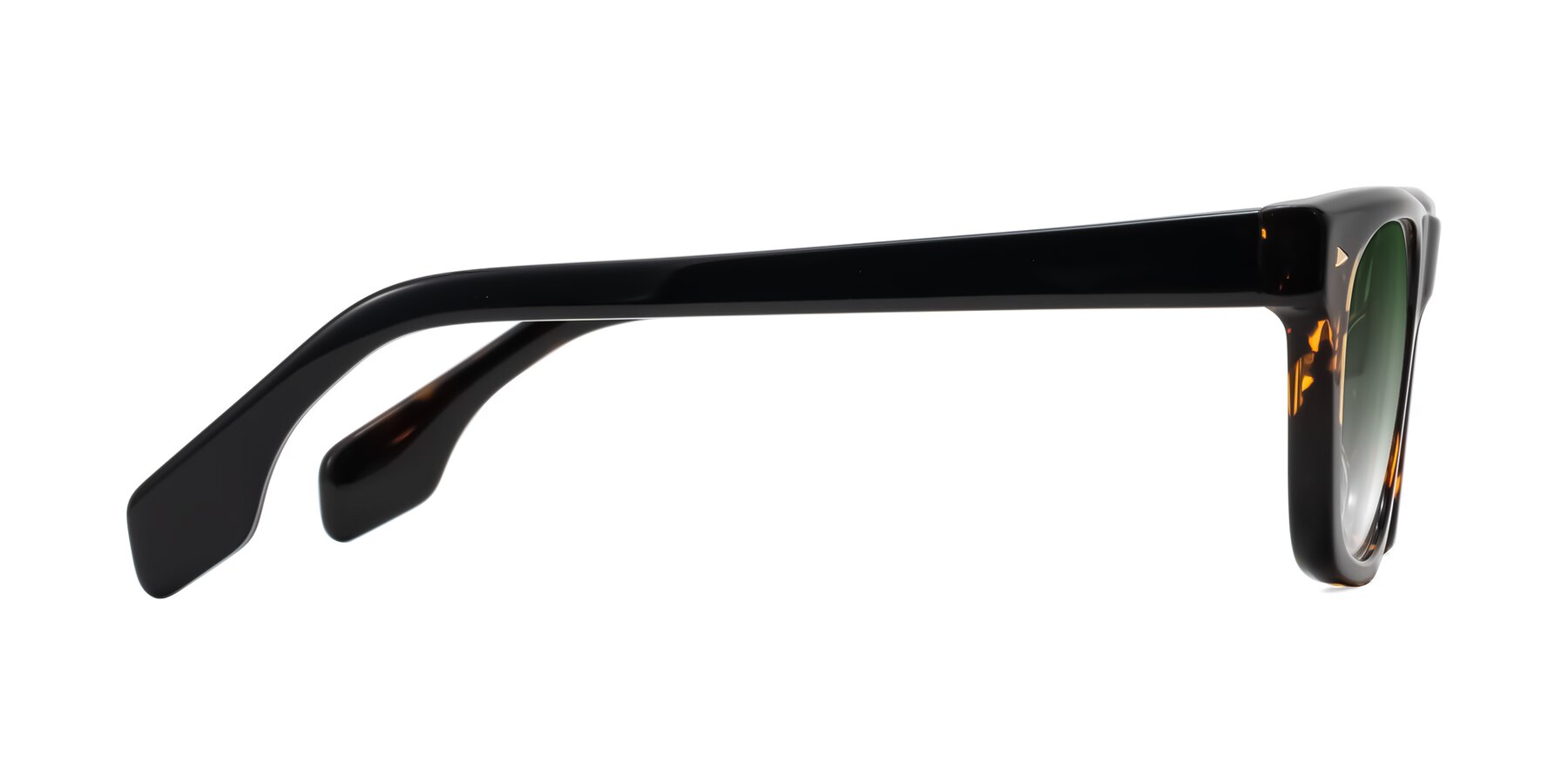 Side of Nesse in Tortoise with Green Gradient Lenses