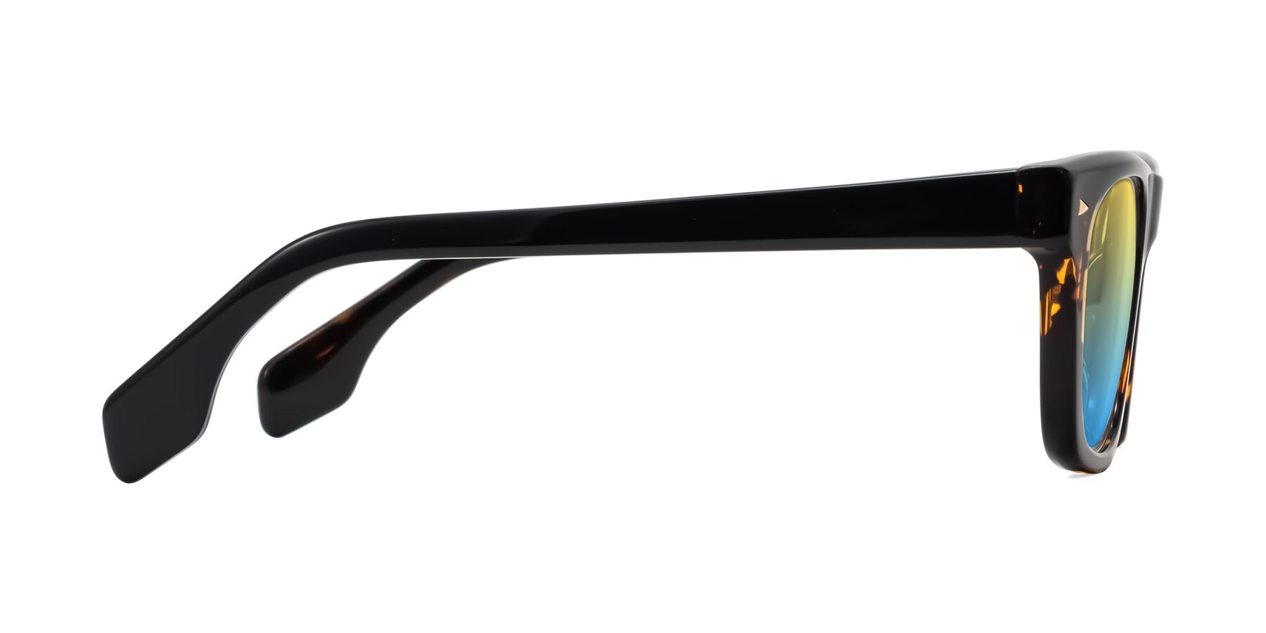 Side of Nesse in Tortoise with Yellow / Blue Gradient Lenses