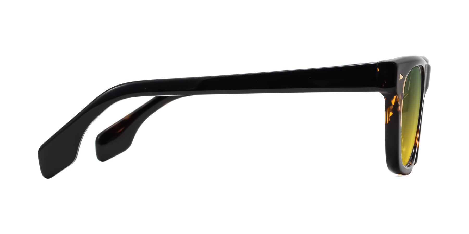 Side of Nesse in Tortoise with Green / Yellow Gradient Lenses