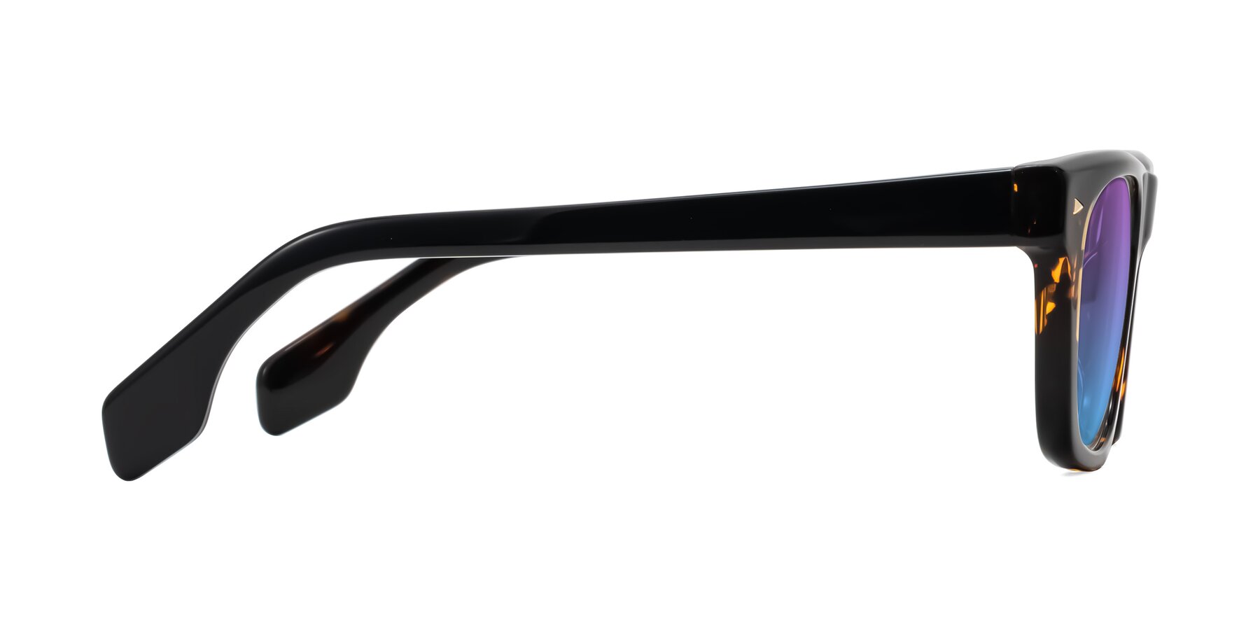 Side of Nesse in Tortoise with Purple / Blue Gradient Lenses