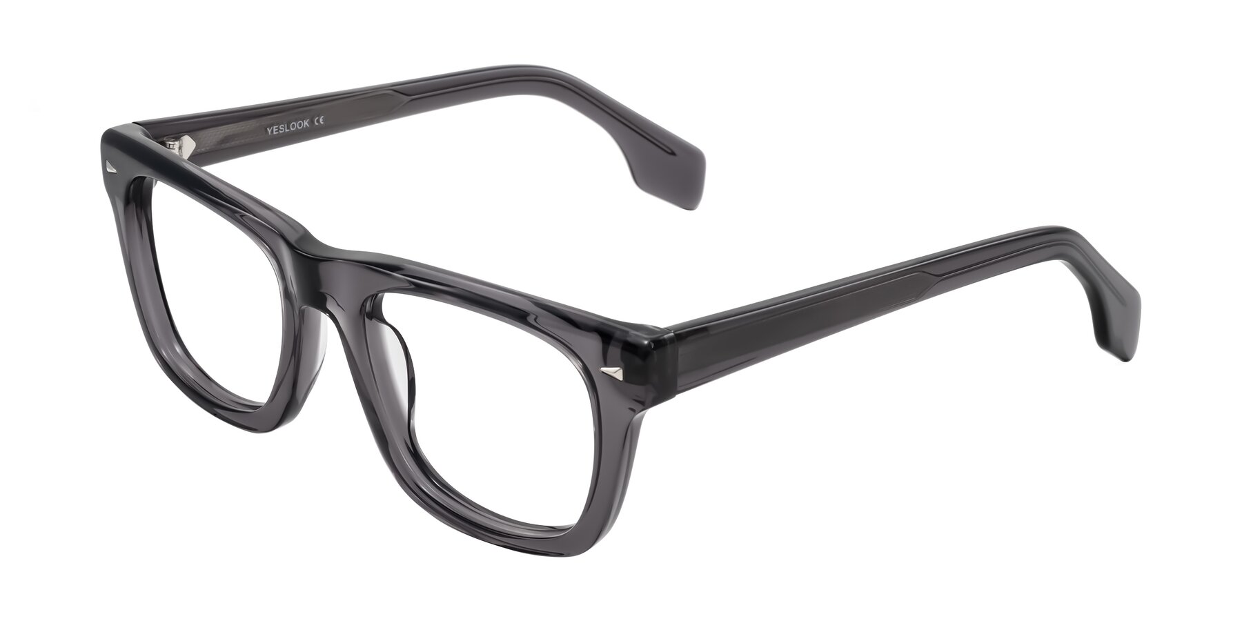 Angle of Nesse in Transparent Gray with Clear Eyeglass Lenses