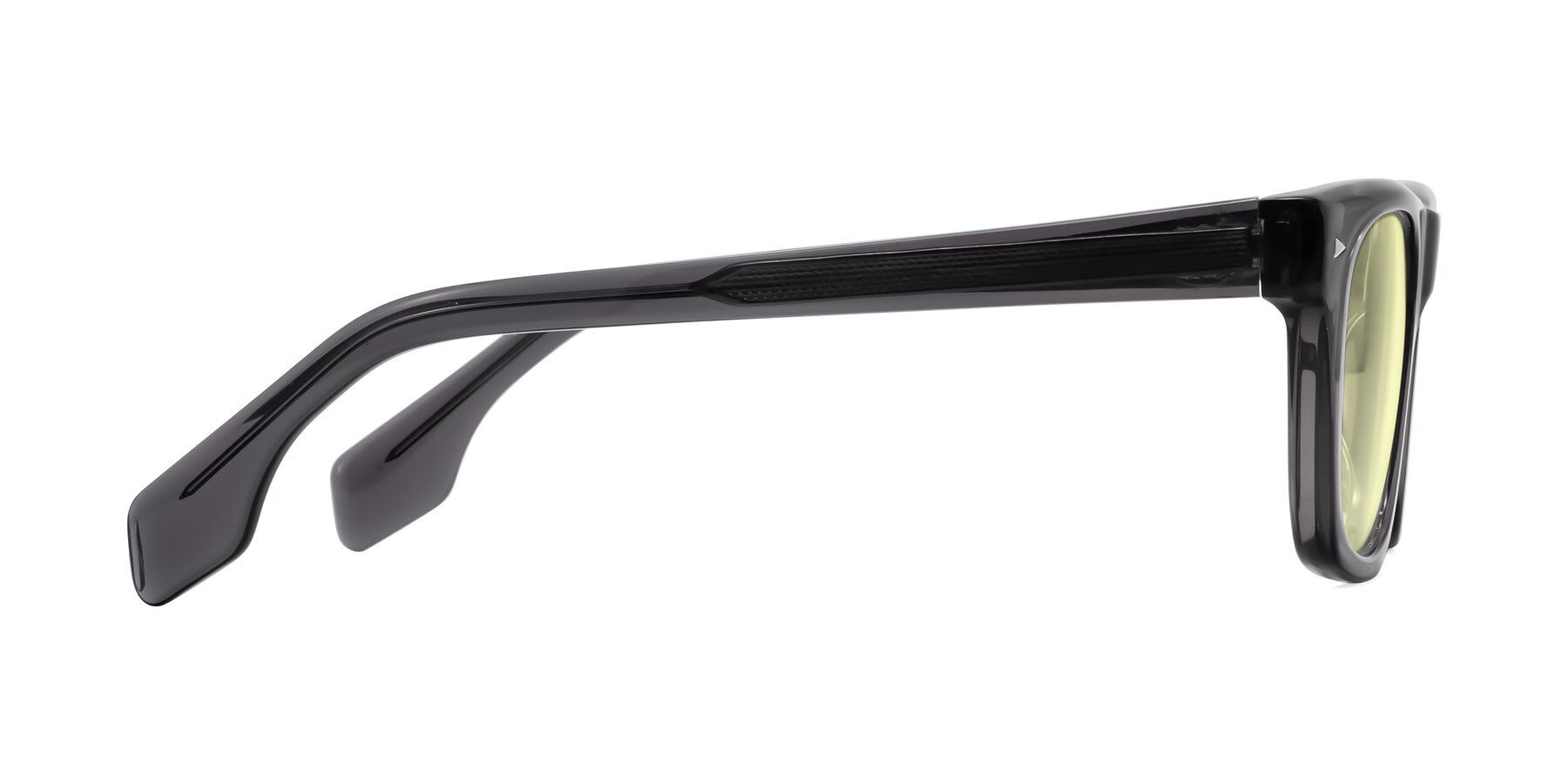 Side of Nesse in Transparent Gray with Light Yellow Tinted Lenses