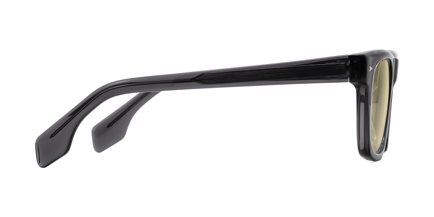 Side of Nesse in Transparent Gray with Light Champagne Tinted Lenses